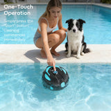 Solar Powered Pool Skimmer, Cordless Pool Cleaner, Robotic Pool Vacuum-H3 Overground Robotic Pool Skimmer Robot with AppSelf-Parking (Button Switch-Update1)
