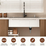 30x18 Drop in Kitchen Sink with Faucet & Accessories, Black Stainless Steel Workstation Sink, 16 Gauge Single Bowl Top Mount, Deep Bowl Design, Modern Kitchen & Commercial Use