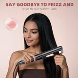 Hair Straightener, Flat Iron 1 Inch Titanium Ceramic Ionic Hair Straightener and Curler 2-in-1, Fast Heat Up, Adjustable Temperature, Dual Voltage, Auto Shut Off for Less Frizz, Shines and Smooth