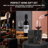 BLUBYEES 4-in-1 Rechargeable Electric Wine Opener Set - Automatic Corkscrew, Foil Cutter, Aerator Pourer, Vacuum Stopper - Wine Lovers Gifts for Women and Men