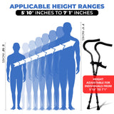 in-Motion Pro Crutches | Foldable Crutches| Crutches for Adults with Ergonomic Handles | Spring Assist Technology | Articulating Tips | Size Tall (5'10" - 7'1") | Charcoal Grey