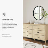 Signature Design by Ashley Cabinella Casual Dresser with 6 Smooth-Gliding Drawers, Meets ASTM International Safety Standards, Light Brown Finish, 61.57' W