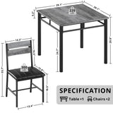 Dining Table Set for 2, Small Kitchen Table with Upholstered Chairs for Kitchen & Dining Room