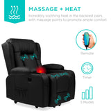 Best Choice Products PU Leather Electric Power Lift Chair, Recliner Massage Chair, Adjustable Furniture for Back, Legs w/ 3 Positions, USB Port, Heat, Cupholders, Easy-to-Reach Side Button - Black