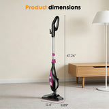 KMFurnila 14-in-1 Steam Mop, 1550W Detachable Handheld Steam Cleaner for Floor Cleaning, 16.4 FT Cord, 2 Washable Pads, Multi-Purpose Floor Steamer for Hardwood, Carpet, Tile, Grout