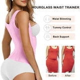 SHAPERX Waist Trainer Corset for Women Tummy Control Sport Girdle Hourglass Waist Cincher Body Shaper with Steel Boned,SZ7293-Pink-3XL