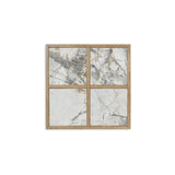 Signature Design by Ashley Montia Contemporary Sintered Stone Tabletop Cocktail Table with 4 Legs, Light Brown & Gray
