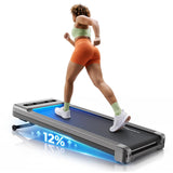 MERACH UltraWalk W60 Walking Pad Treadmill with 12% Auto Incline, Under Desk Walking Pad 400lb Capacity, Max 3.5HP Heavy Duty Walking Pad with Incline for Tall People with BT Speaker, RGB Light & APP