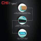 CHI Original Flat Iron Hair Straightener, Ceramic Floating Plates for Smooth Finish, Quick Heat Up Styling Tool, On/Off Switch, 1.25", Mint Mojito