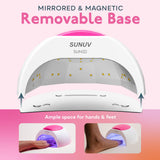 SUNUV SUN2C UV Light for Nails, UV LED Nail Lamp with 4 Timer Settings, Curing Lights Compatible with All Gel Polish Rose