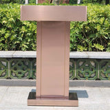 Stainless Steel Waterproof Podium, Indoor/Outdoor Lectern for Restaurants & Hotels, Conference Pulpit, Elegant Recept Desk for Events & Presentations (Rose Gold)