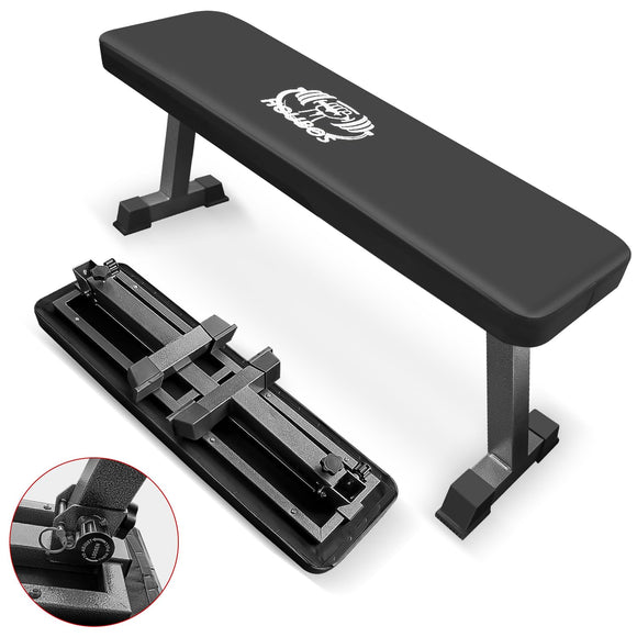 Houbos Flat Bench, Flat Weight Workout Exercise Bench Easy,Assembly,Foldaway Bench for Adjustable Dumbbells or an Adjustable Dumbbell Set,Strength Training Bench Press Houbos