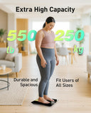 RunStar 14-Inch Scale for Body Weight 550lbs, Extra Wide Platform Digital Bathroom Scale Highly Accurate, Large LED Display, Baby/Pet Mode, 8mm Tempered Glass for Heavy People