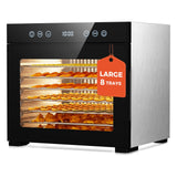 Food Dehydrator 650W, 8 Stainless Steel Tray Dehydrating Machine with Digital Timer & Temp Control (95℉-167℉), Quiet Powerful Jerky Dryer for Beef, Fruits, Herbs, Dog Treats, Veggies
