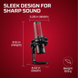 QuadCast 2 – USB Microphone for Gaming, Streaming and Podcasting, with On-Board Controls, LED Lighting, Removable Shock Mount, PC, Mac, PS5, PS4, USB-C - Black HyperX