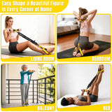 KUZARO Upgraded Multifunction Pedal Resistance Band with Handle, 3 Tube Adjustable Resistance Bands for Abdomen, Waist, Arm, Core/ABS, Leg Workout