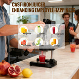 Cast Iron Juicer, Cast Iron Juicer Hand Press Heavy Duty for Squeeze Fresher Juice from Oranges, Lemons, Pomegranates, Effortless, Stable, Easy Clean for Home, Bar, Commercial Use