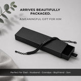 Soleus Personalized Stainless Steel Bracelet for Men - Custom Black Friendship Bracelets, Christmas Gift for Him, Boyfriend, Father, Husband, Grandpa, Birthday, Anniversary, Groomsmen Gifts