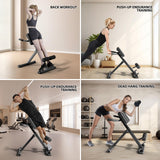 FITKS360 Roman Chair Hyperextension Bench – Adjustable Back Extension Machine for Glutes, Hamstrings & Lower Back – Foldable Multi-Purpose Workout Equipment for Home Gym