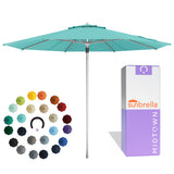Midtown Umbrellas Push & Pop 10 Ft Patio Umbrellas with Push & Pop Mechanism, 8 Fiberglass Ribs & Sunbrella Fabric – Outdoor Umbrella for Deck, Pool, Cafés and Hotels – Aruba Canopy, Silver Pole