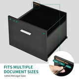YITAHOME File Cabinet with Charging Station, Mobile Lateral Filing Cabinet with Lock for Home Office, Printer Stand, Black