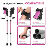 Dyna-Living Ergonomic Forearm Crutches for Adults - 3 Adjustable Angles Folding Forearm Crutches, Lightweight Aluminum Crutches with Adjustable Elbow Elastic Band