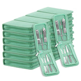 Manicure Set Bulk, Nail Clippers Kit Stainless Steel Fingernail Clippers Set, Sturdy Nail Tip Cutter Trimmers Professional Grooming Toenail Clippers Personal Pedicure Kits 8 in 1 (Green 24 Pack)