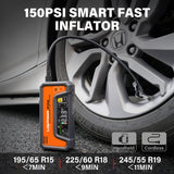 LOKITHOR JP400 Jump Starter with Air Compressor, 2500A 12V Portable Car Battery Booster Pack (8.5L Gas/6.5L Diesel) with ConnectMax Tech, 150PSI Tire Inflator, Auto-Shutoff & Dynamic Dwell (Orange)
