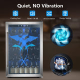 Electactic Wine Cooler 37 Bottle Freestanding Fridge with Stainless Steel Reversible Glass Door for Home Kitchen Bar, 4.5 Cu.ft Silver