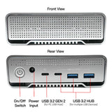 12TB USB 3.2 Gen 2 (10Gbps) USB-C External Hard Drive w/USB HUB for Windows or MacOS Desktop PC/Laptop (Silver) Avolusion