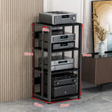 Heavy-Duty AV Media Stand, Versatile Stereo Cabinet with Adjustable Shelves, Rolling Projector Cart for Home Office Entertainment, Compact Audio Equipment Storage, Ideal for TVs, DVDs, Speakers, and