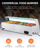 Wilprep Commercial Food Warmer for Parties Hotels Restaurants, 1200W Buffet Server & Warmer, 4pc Electric Warming Tray or Sauces, Catering with 4 Stainless Steel Chafing Dishes, Silver