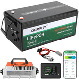 OGRPHY 48V 102Ah Lithium Golf Cart Battery Kit w/18A Charger, APP & Monitor