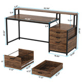 Tribesigns 63 Inch Computer Desk with File Drawer Cabinet, Ergonomic Desk