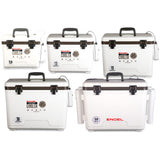 Engel 7.5qt Live Bait Cooler Box with 2nd Gen 2-Speed Aerator Pump - Portable Fishing Station & Minnow Bucket for Shrimp & Other Live Fish with Aerator - ENGLBC7-N in White