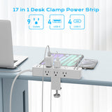Desk Clamp Power Strip 10FT, Acozvin 40W Total Fast Charging Station