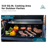 MFSTUDIO 4 Burner Gas BBQ Grill Griddle Combo w/Side Burner, Black