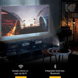 KODAK FLIK HD9 Smart Projector | Mini White Portable Indoor & Outdoor Movie with Android TV Streaming Apps, Wi-Fi and Bluetooth, Built-In Speakers & Voice Remote | FHD 1080p for Screens Up to 120”