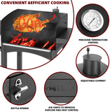 Charcoal Grills Outdoor BBQ Grill with 2 Side Table,Barbecue Grill Smoker with 343 Sq.in.Cooking Area for Outdoor Cooking Backyard Camping Picnics Beach by DNKMOR
