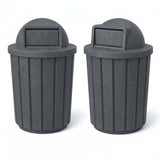 Campus Collection 42 Gallon Commercial Trash Can with Lid | Dark Granite