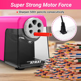 AFMAT PSX1 Heavy Duty Electric Pencil Sharpener, 6 Holes, Auto Stop Pencil Sharpeners Plug in, Classroom Pencil Sharpener for 6-11mm Pencils, Super Fast, Save Pencils, Teacher Must Have