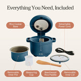Our Place Rice Cooker | Compact Rice Cooker 3-Cup Uncooked / 6-Cup Cooked with Ceramic Nonstick Inner Pot | Fuzzy Logic Multi-Cooker for White & Brown Rice, Oatmeal & Grains | Delay Timer & Auto Keep Warm | Blue Salt