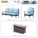 Sophia & William Metal Patio Furniture Set with Fire Pit Table, 4 Pieces