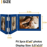 decorUhome Blue Triple 6x4 Picture Frame Horizontal, MDBU08