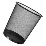 Parliky Black Iron Mesh Open-Frame Desk Trash Can for Office Use