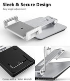 Tablet Stand Holder, Heavy Aluminum Alloy Multi-Angle Foldable iPad Holder Stand for 4.7''- 13'' Screen Surface Pro Series, iPad Series, Pro, Mini, Air, Samsung Galaxy Tabs and More (Silver)