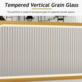 Striped Metal Tempered Dividers for Dining Areas, Restaurant Booths, Hotel Bar Countertops, Office Partitions - Low Fence Privacy Panels for Enhanced Space Separation