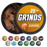Grinds Coffee Pouches 18 Per Can | 10 Cans Caramel | Caffeine Pouches