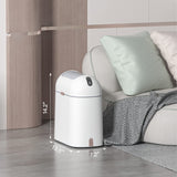 ELPHECO Bathroom Trash Can with lid 2.5 Gallon, Motion Sensor, White Golden
