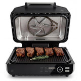 NEWBULIG Electric Grill Outdoor, Electric 8-in-1 BBQ Grills with Air Fryer, Roast, Steak, Broil, Bake, Vegetables, Reheat, Dehydrate, 140°F-450°F, 1550W, for Barbecue, Camping Gatherings